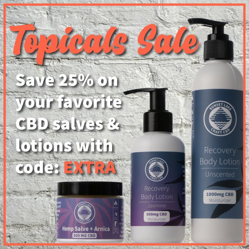 Topicals Sale: Save 25% on your favorite CBD salves & lotions with code: EXTRA