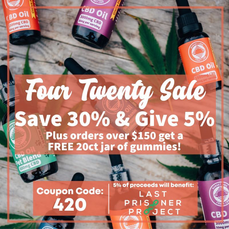 Sunset Lake 420 Sale: Save 30% with Coupon Code "420"